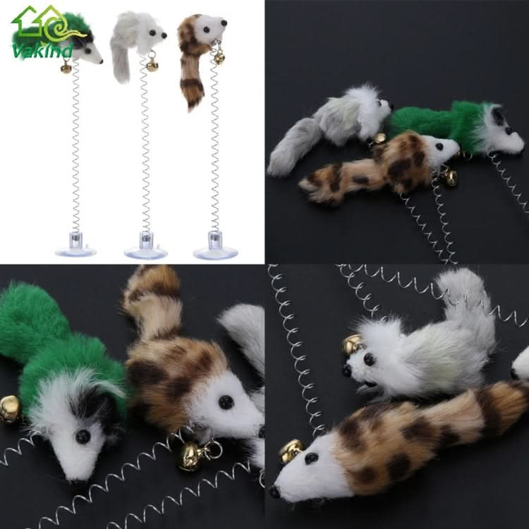 3 PCS Funny Cat Toys Elastic Feather False Mouse Bottom Sucker Toys for Cat Kitten Playing Pet Seat Scratch Toy Pet Cat Product - Reluova