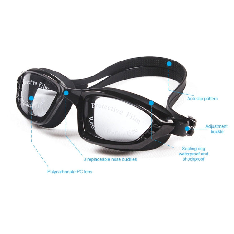 SG9017 Waterproof and Anti-fog Adult High-definition Large Frame Swimming Goggles for Men and Women