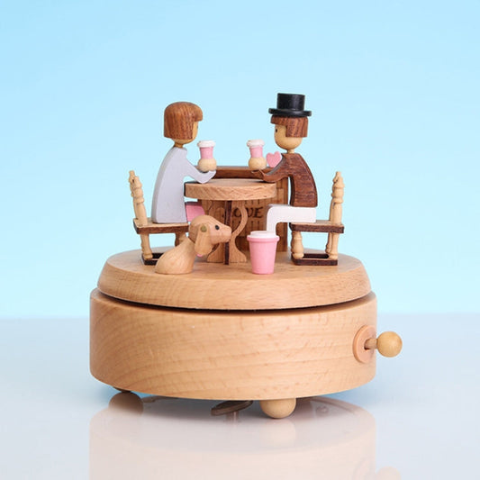 Creative Rotating Wooden Music Box Home Desktop Decoration My Store