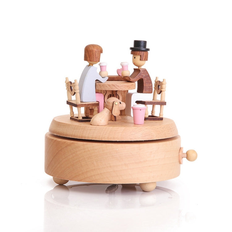 Creative Rotating Wooden Music Box Home Desktop Decoration My Store