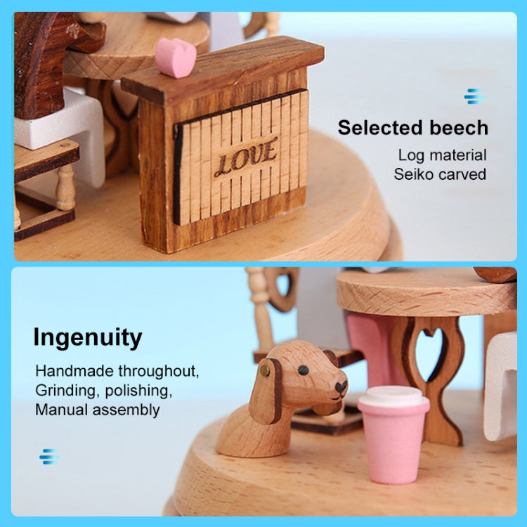 Creative Rotating Wooden Music Box Home Desktop Decoration My Store