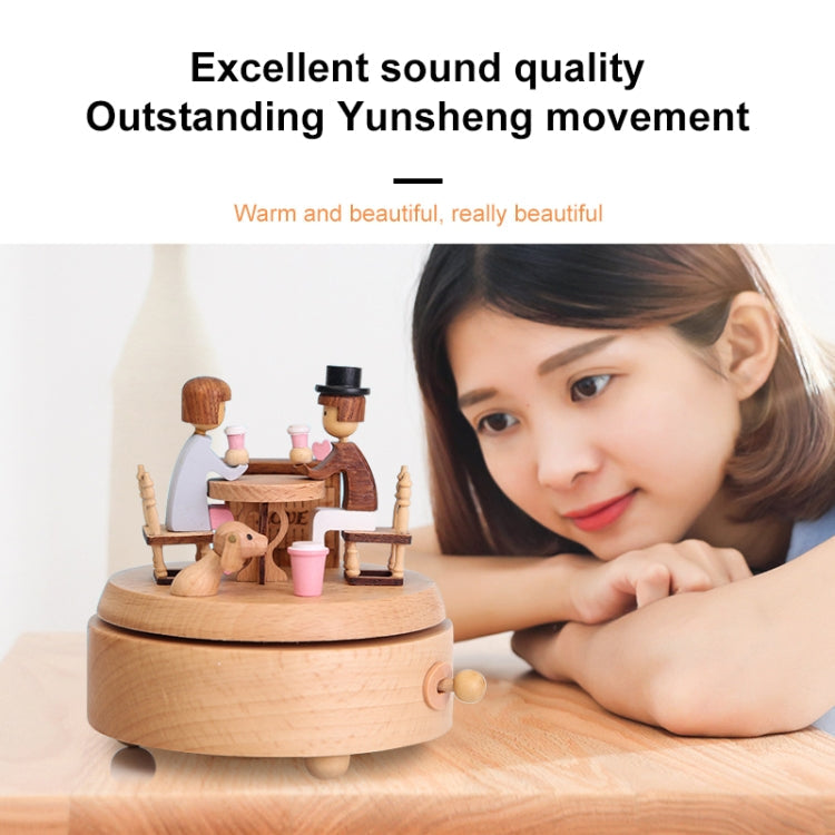 Creative Rotating Wooden Music Box Home Desktop Decoration My Store