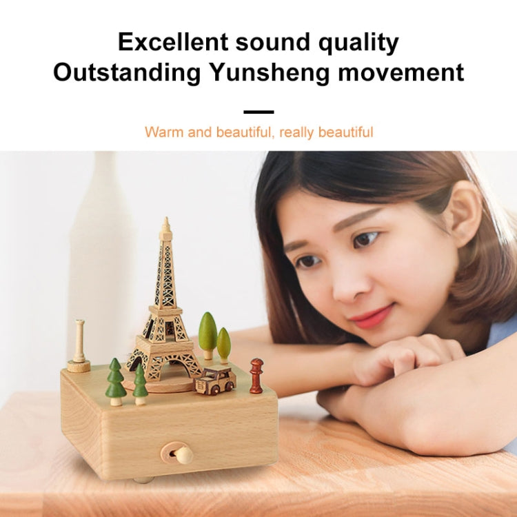 Home Creative Gift Wooden Music Box Iron Tower Music Box Decoration My Store