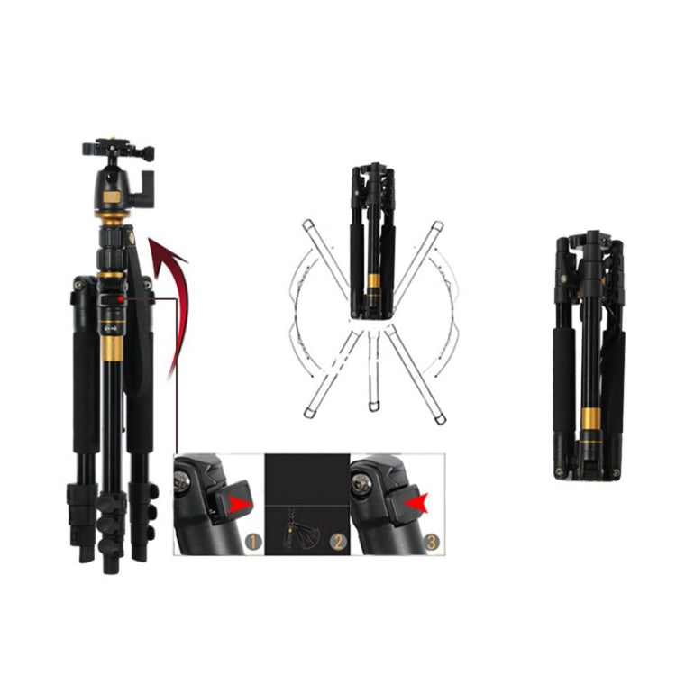 Q555 4-Section Folding Legs Aluminum Alloy Tripod Mount Monopod Holder with Ball Head My Store