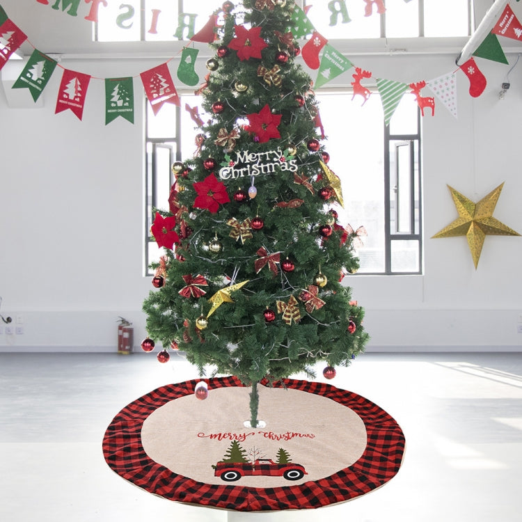 Christmas Decoration Supplies Linen Christmas Tree Skirt Car Christmas Tree Skirt