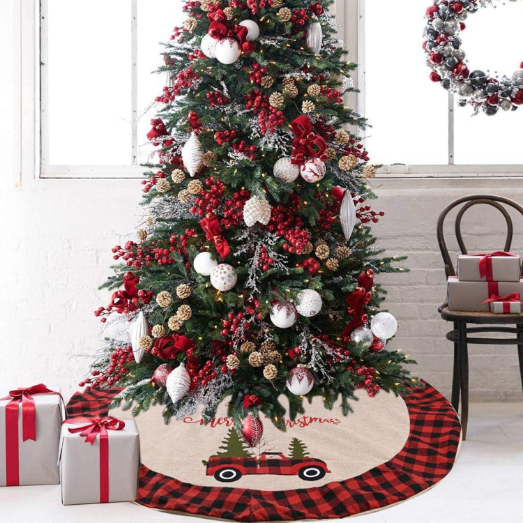 Christmas Decoration Supplies Linen Christmas Tree Skirt Car Christmas Tree Skirt