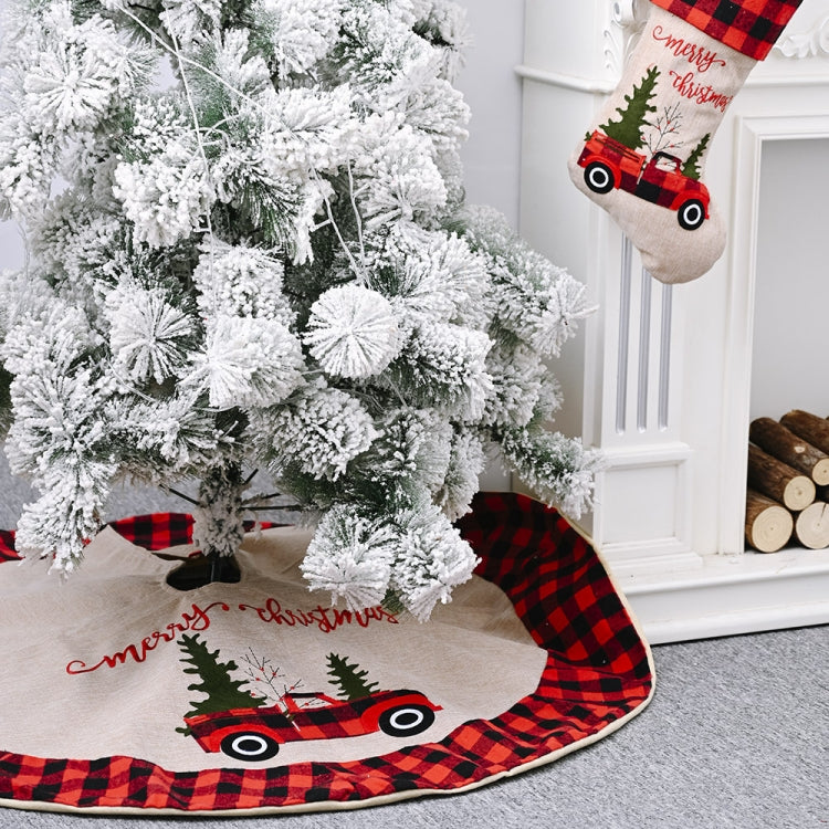 Christmas Decoration Supplies Linen Christmas Tree Skirt Car Christmas Tree Skirt