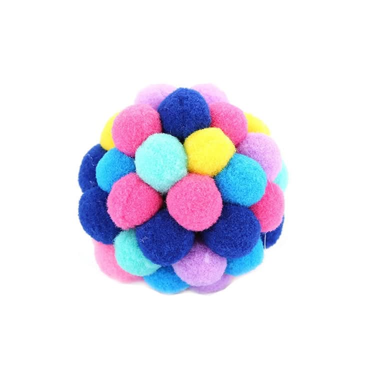 3 PCS Colorful Handmade Bells Cat Bouncy Ball Pet Toy-Reluova