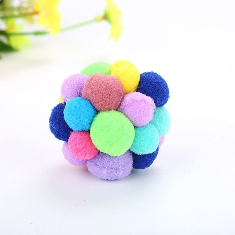 3 PCS Colorful Handmade Bells Cat Bouncy Ball Pet Toy, Size:L-Reluova