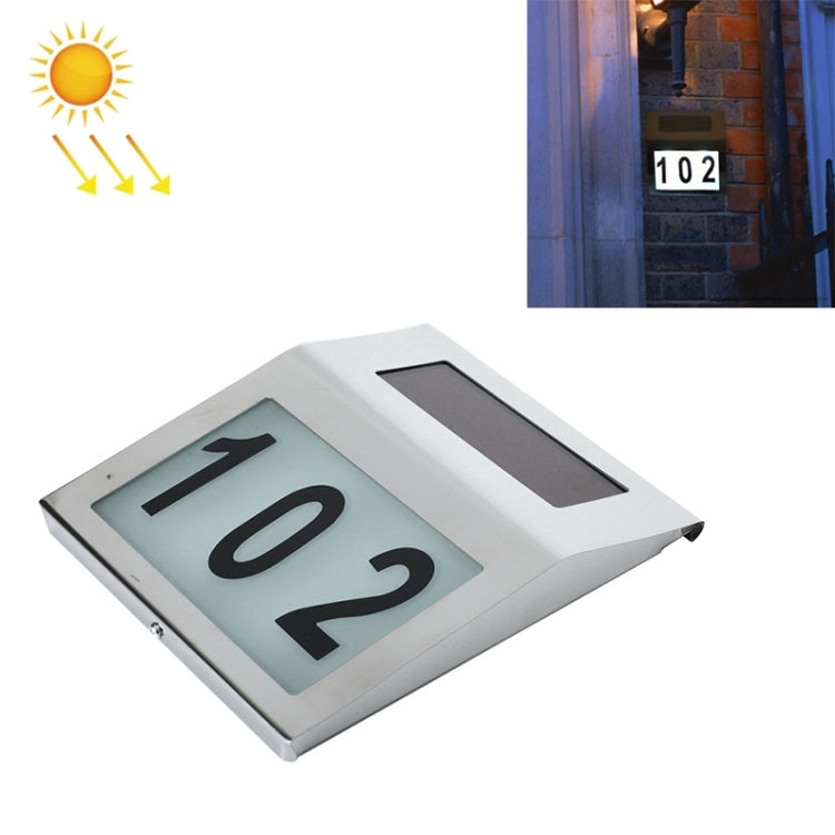 2 LEDs Outdoor Waterproof Solar Stainless Steel Wall Mounted House Number Light Indicator-Reluova