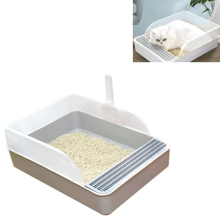 Cat Litter Box Semi-closed Square Feces Basin Pet Toilet - Reluova