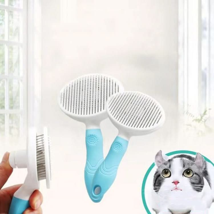 Pet Cat and Dog Hair Removal Beauty Modeling Comb Automatic Hair Loss Self-cleaning Needle Comb - Reluova