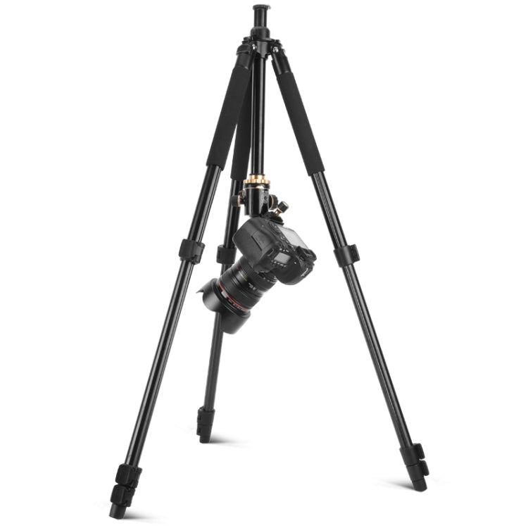 Q338 4-Section Folding Legs Live Broadcast Aluminum Alloy Tripod Mount