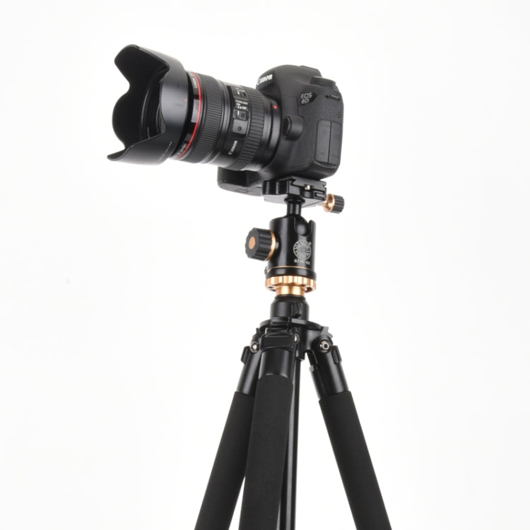 Q338 4-Section Folding Legs Live Broadcast Aluminum Alloy Tripod Mount