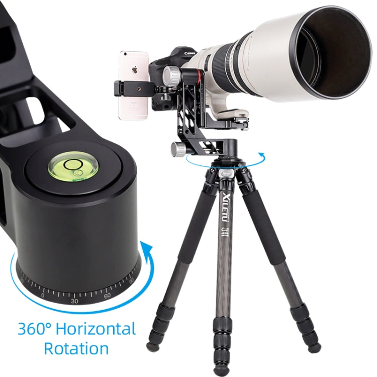 Xiletu Xgh3 360 Degree Rotation Horizontal Cantilever Hollow Gimbal Tripod Head