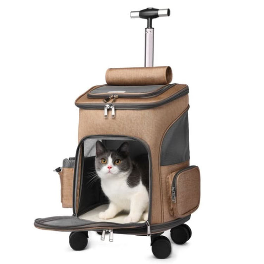 Folding Trolley Pet Backpack Travel Pet Carrier Bag - Reluova