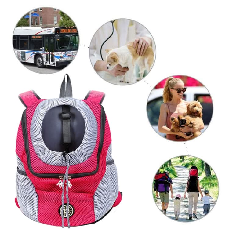 Outdoor Pet Dog Carrier Bag Front Bag Double Shoulder Portable Travel Backpack Mesh Backpack Head - Reluova