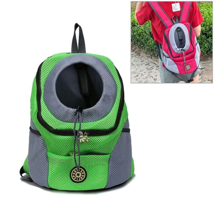 Outdoor Pet Dog Carrier Bag Front Bag Double Shoulder Portable Travel Backpack Mesh Backpack Head - Reluova