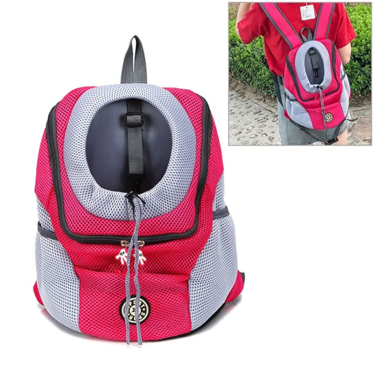 Outdoor Pet Dog Carrier Bag Front Bag Double Shoulder Portable Travel Backpack Mesh Backpack Head - Reluova