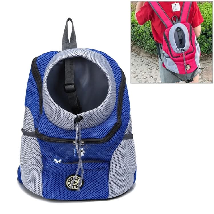 Outdoor Pet Dog Carrier Bag Front Bag Double Shoulder Portable Travel Backpack Mesh Backpack Head - Reluova