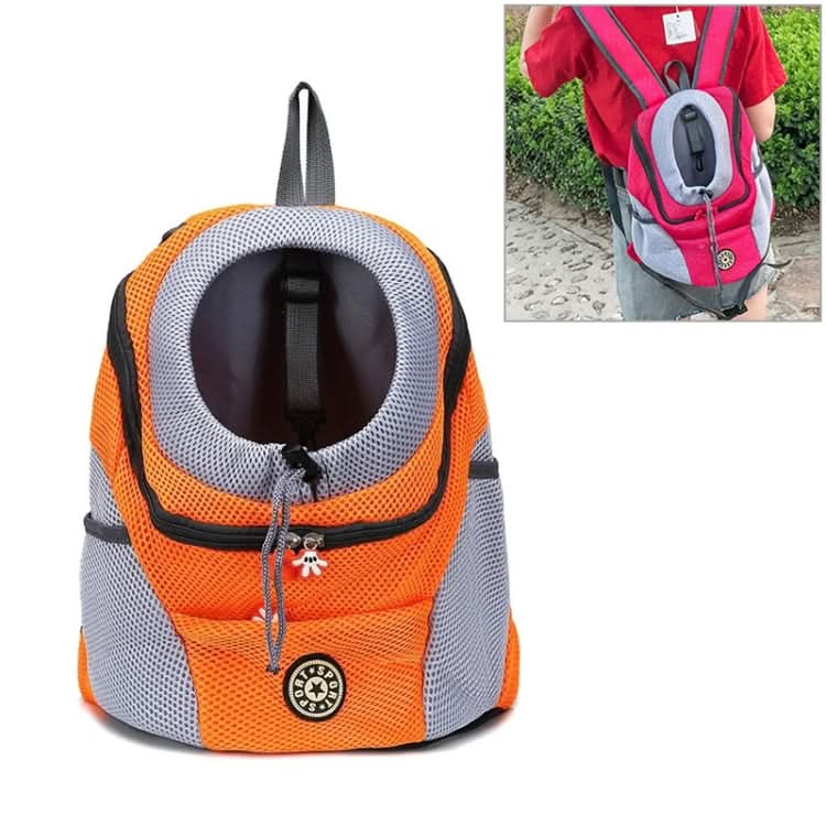 Outdoor Pet Dog Carrier Bag Front Bag Double Shoulder Portable Travel Backpack Mesh Backpack Head - Reluova