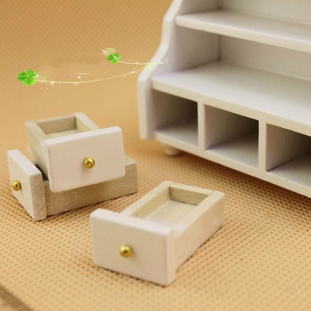 Dollhouse Mini Furniture Bathroom White Short Cabinet Towel Cabinet Model