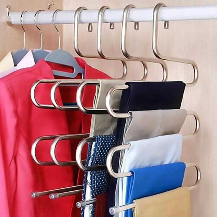 5 Layers S Shape Multi-Functional Clothes Hangers Pants Storage Hangers-Reluova