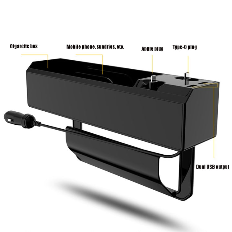 Car Seat Storage Box With Cable Car USB Charger