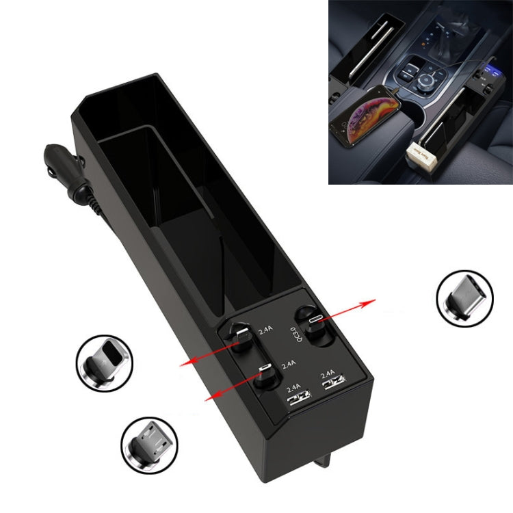 Car Seat Storage Box With Cable Car USB Charger