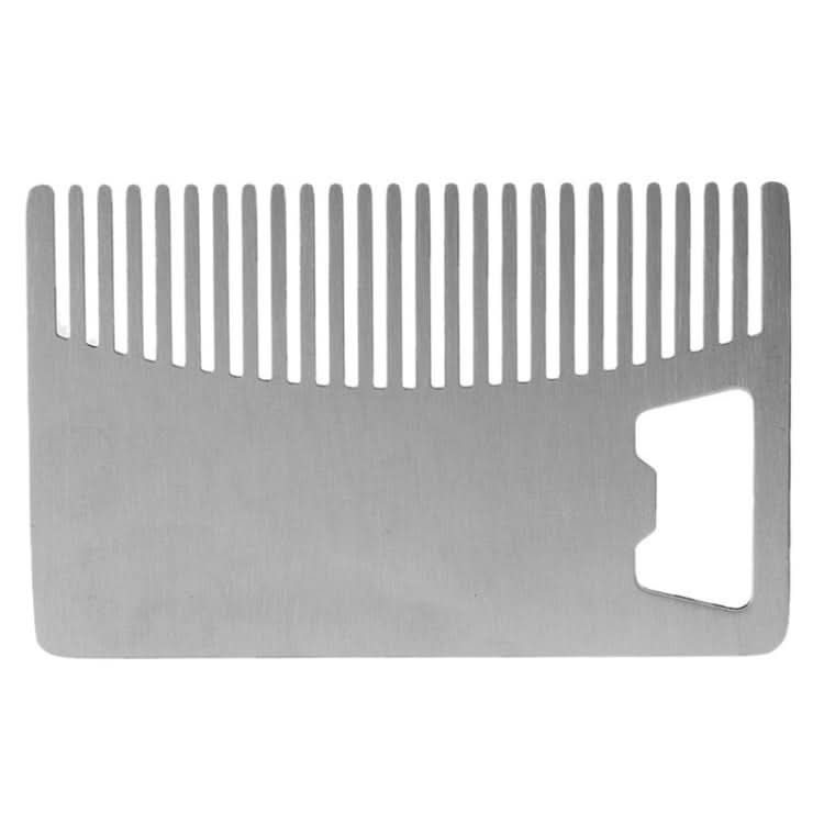 Metal Hair Beard Comb with Bottle Opener Multi-purpose Credit Card Size Tool Reluova