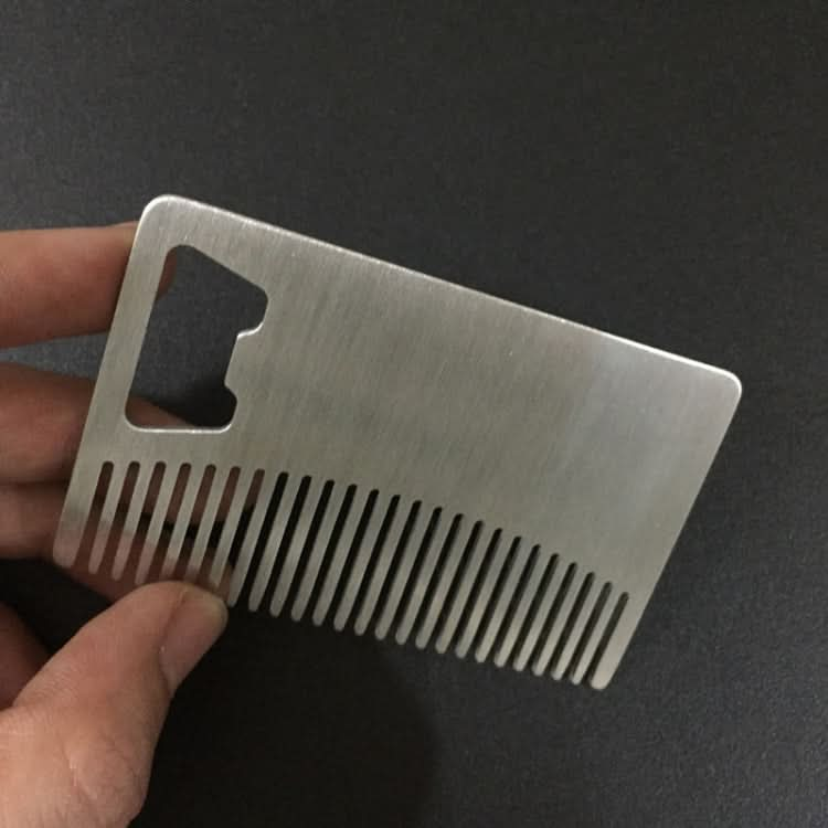 Metal Hair Beard Comb with Bottle Opener Multi-purpose Credit Card Size Tool Reluova