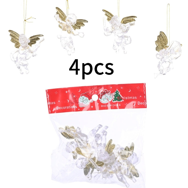 4pcs/bag Christmas Decorations Transparent Angel Pendant Christmas Tree Ornaments My Store