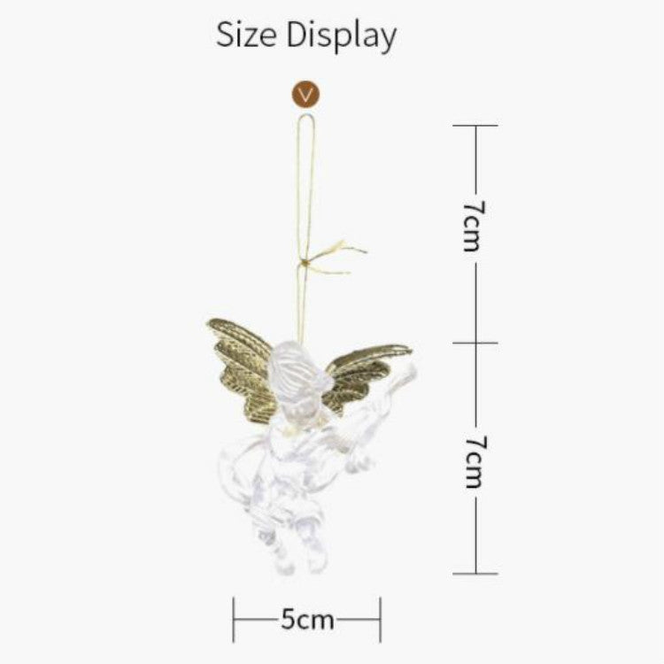 4pcs/bag Christmas Decorations Transparent Angel Pendant Christmas Tree Ornaments My Store