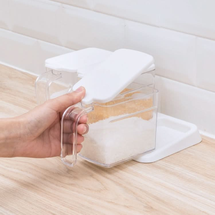 Kitchen Transparent Three-Grid Seasoning Box Set Seasoning Storage Box With Spoon - Reluova