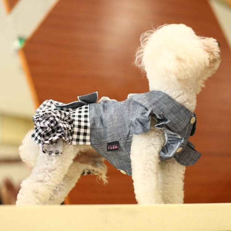 Pet Clothes Autumn And Winter Skirt Thin Dog Skirt Small Dog Princess Bow Denim Skirt - Reluova