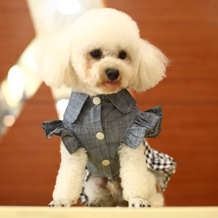 Pet Clothes Autumn And Winter Skirt Thin Dog Skirt Small Dog Princess Bow Denim Skirt - Reluova