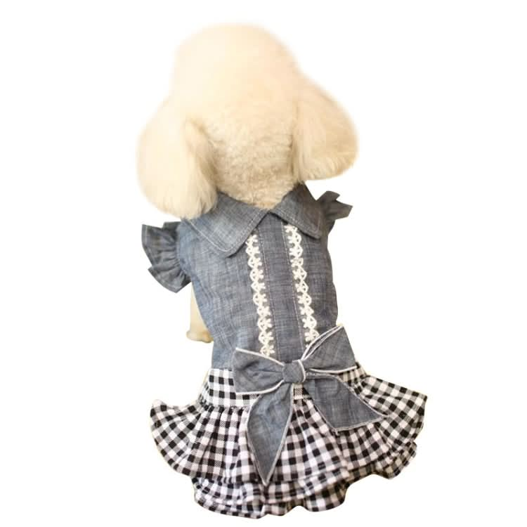 Pet Clothes Autumn And Winter Skirt Thin Dog Skirt Small Dog Princess Bow Denim Skirt - Reluova