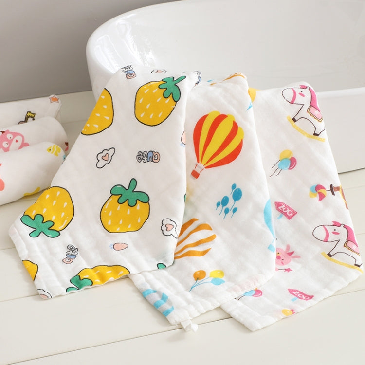 Six-Layer Gauze Cotton Baby Square Handkerchief Saliva Towel Styles Random Delivery My Store