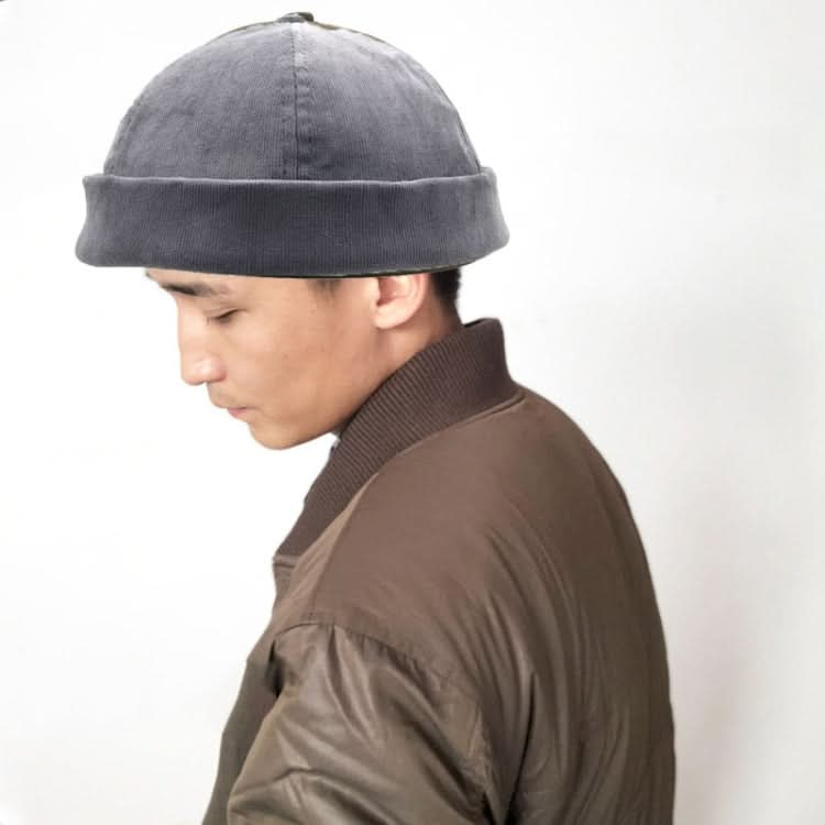 A16 Fall and Winter Corduroy Short Retro Beanie for Men and Women-Reluova