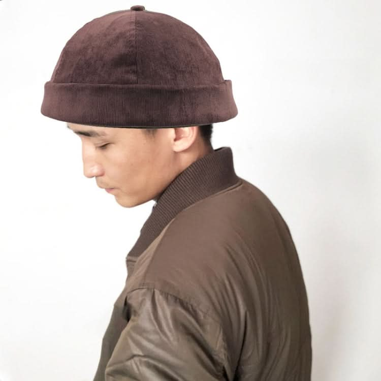 A16 Fall and Winter Corduroy Short Retro Beanie for Men and Women-Reluova