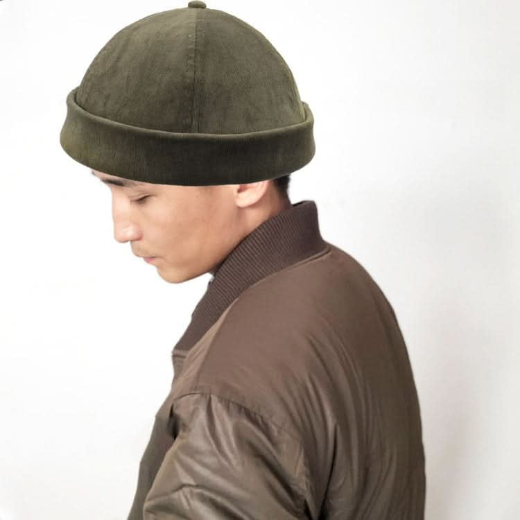 A16 Fall and Winter Corduroy Short Retro Beanie for Men and Women-Reluova