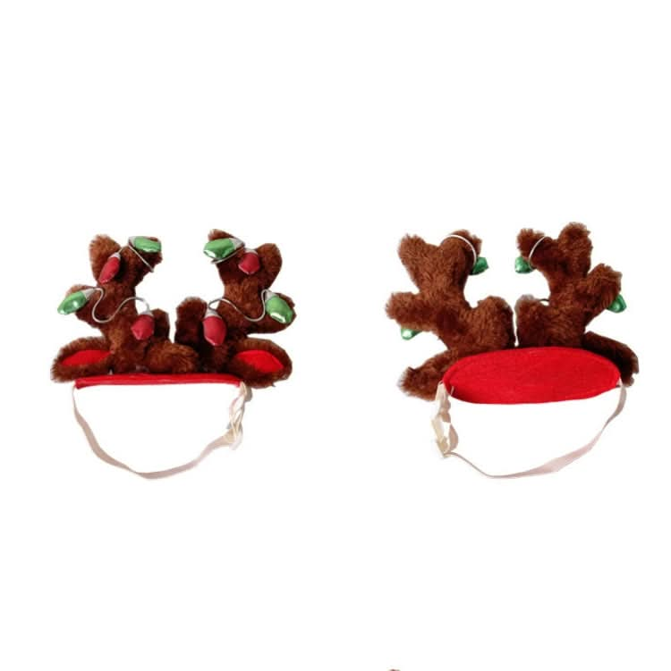 Pet Supplies Puppy Christmas Hat Holiday Jewelry Sequined Antlers - Reluova