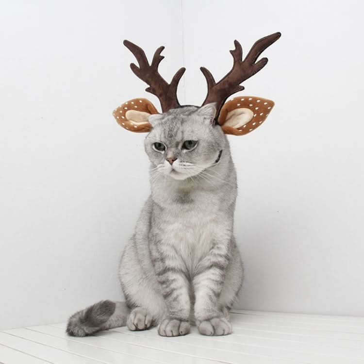 Pet Christmas Dress Up Holiday Ornament Antlers Hair Band - Reluova