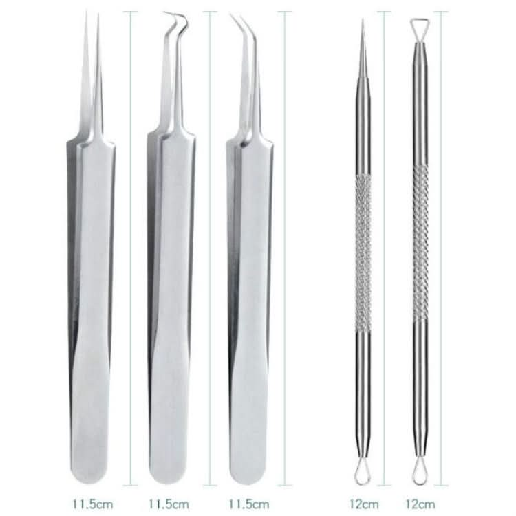 5pcs /Set Acne Needle Stainless Steel Acne Clamp Squeeze Acne Blackhead Tool-Reluova