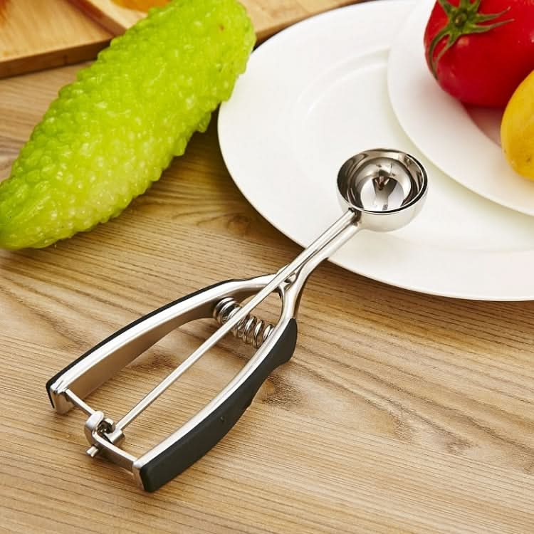 Stainless Steel Silicone Black Handle Ice Cream Scoop Spoon - Reluova