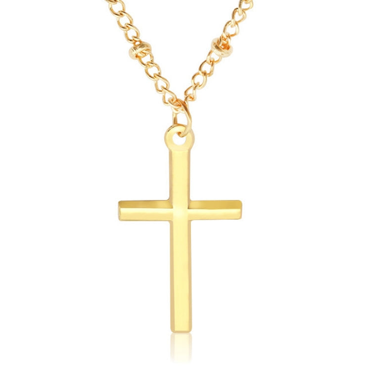 Women Fashion Bright Electroplating Cross Jewelry Necklace Reluova