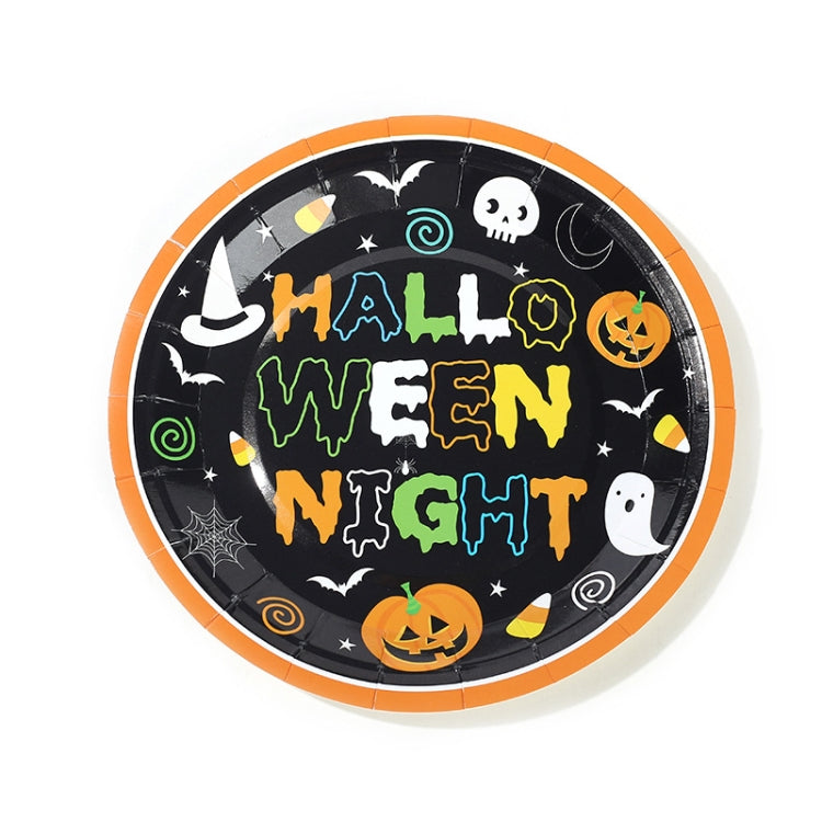 24 Person Set Halloween Party Decoration Tableware Set Tablecloth Paper Plate Banner Without Straw