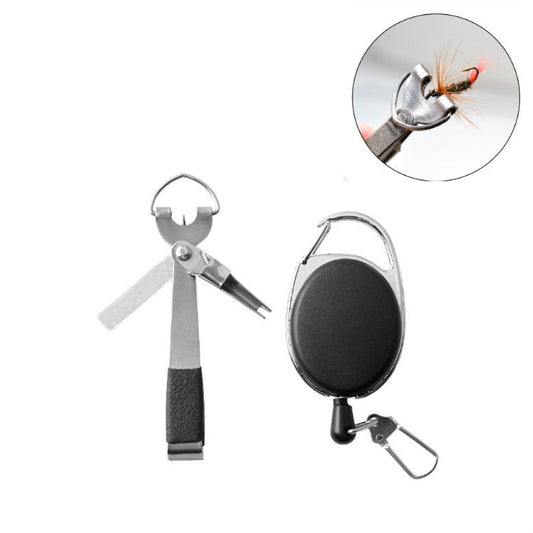 Outdoor Fishing Supplies Fishing Clamp Fishing Line Scissors Telescopic Keychain