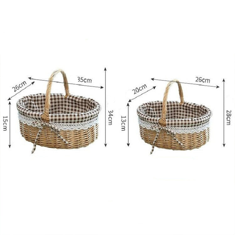 Hand-woven Picnic Basket Sackcloth Rattan Storage Basket