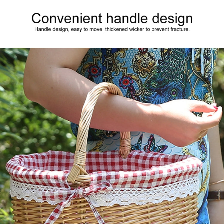 Hand-woven Picnic Basket Sackcloth Rattan Storage Basket